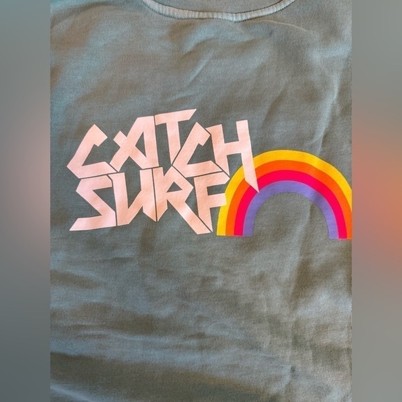 Tops - Catch surf mint green rainbow logo sweatshirt size small
